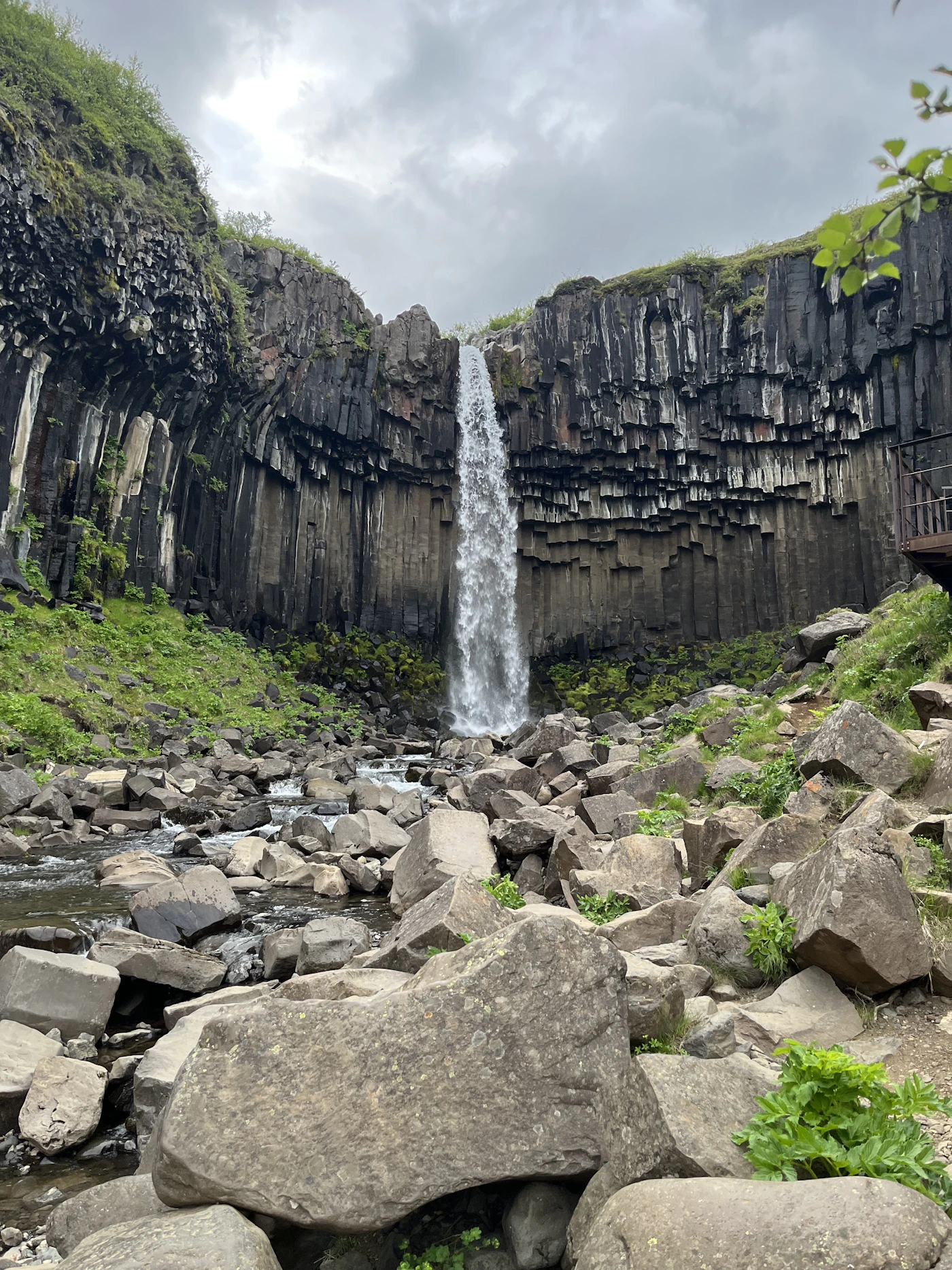 Svartifoss waterfall in Skaftafell Iceland