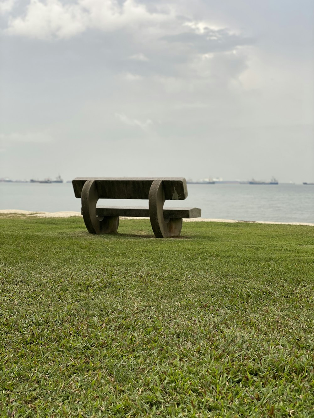 a bench sits unoccupied