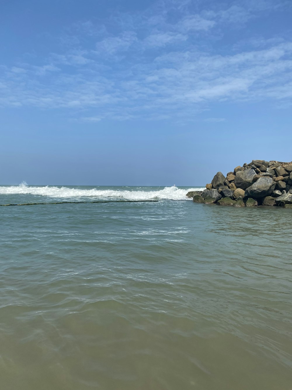 waves crashing on rocks