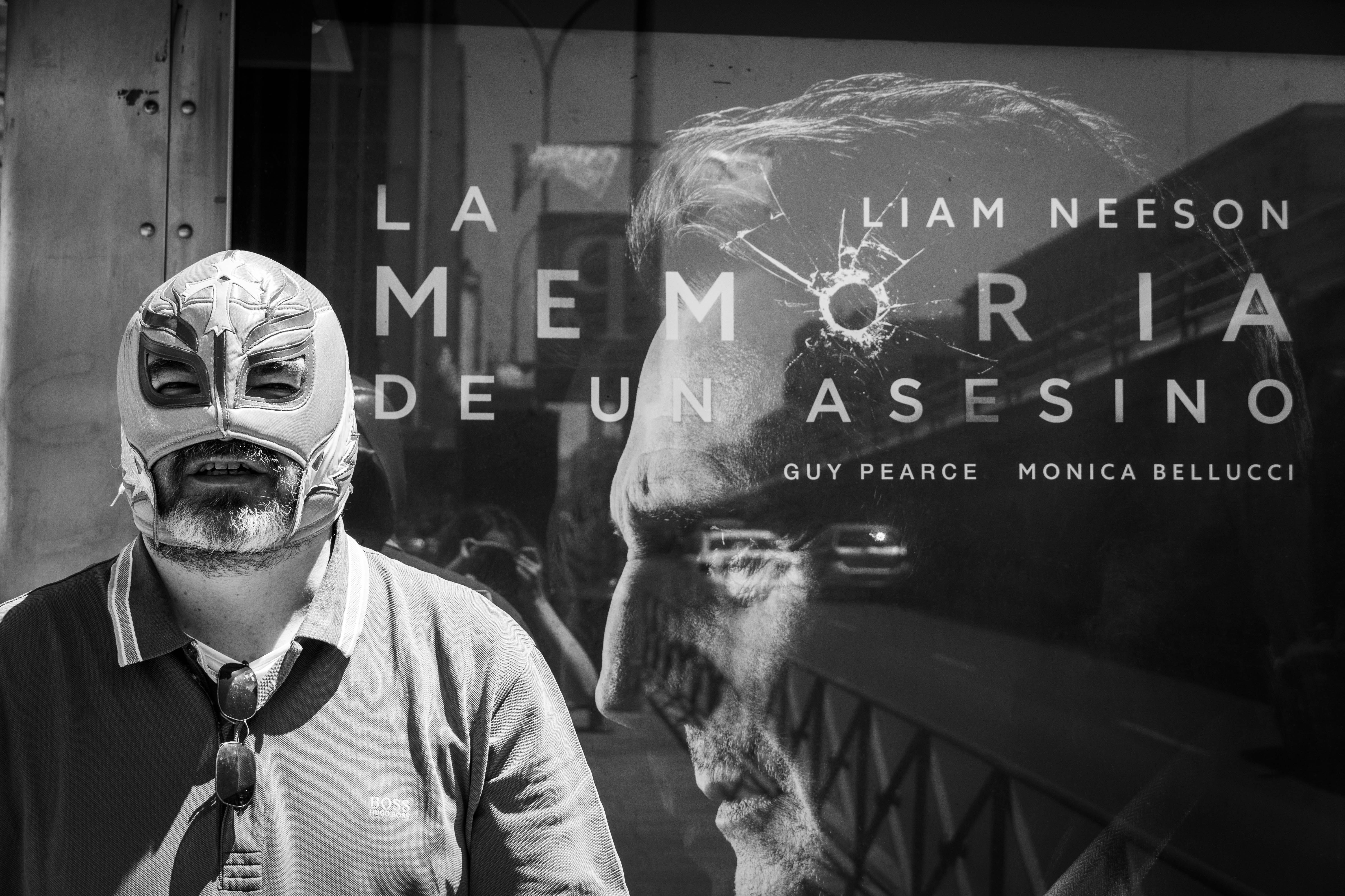 a man wearing a mask