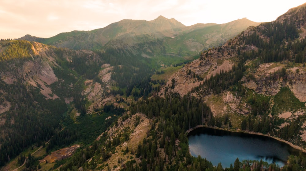 a lake in a valley