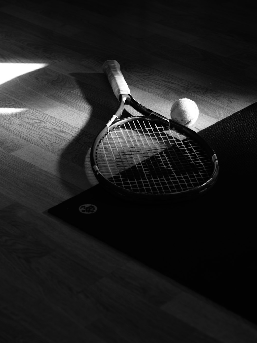 a tennis racket on a table