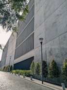 a building with a street light