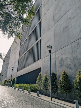 a building with a street light