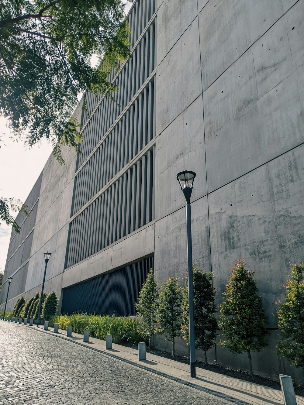 a building with a street light