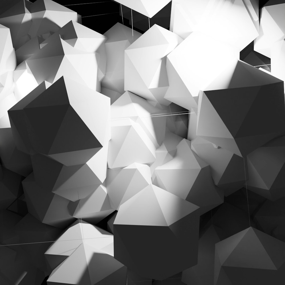 a close-up of several white cubes