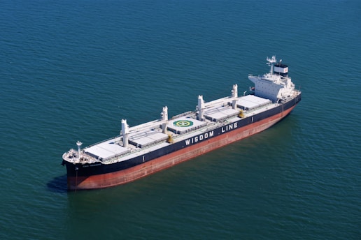 a large ship in the water