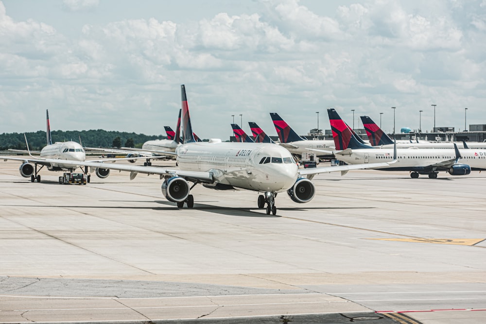 airplanes on the runway