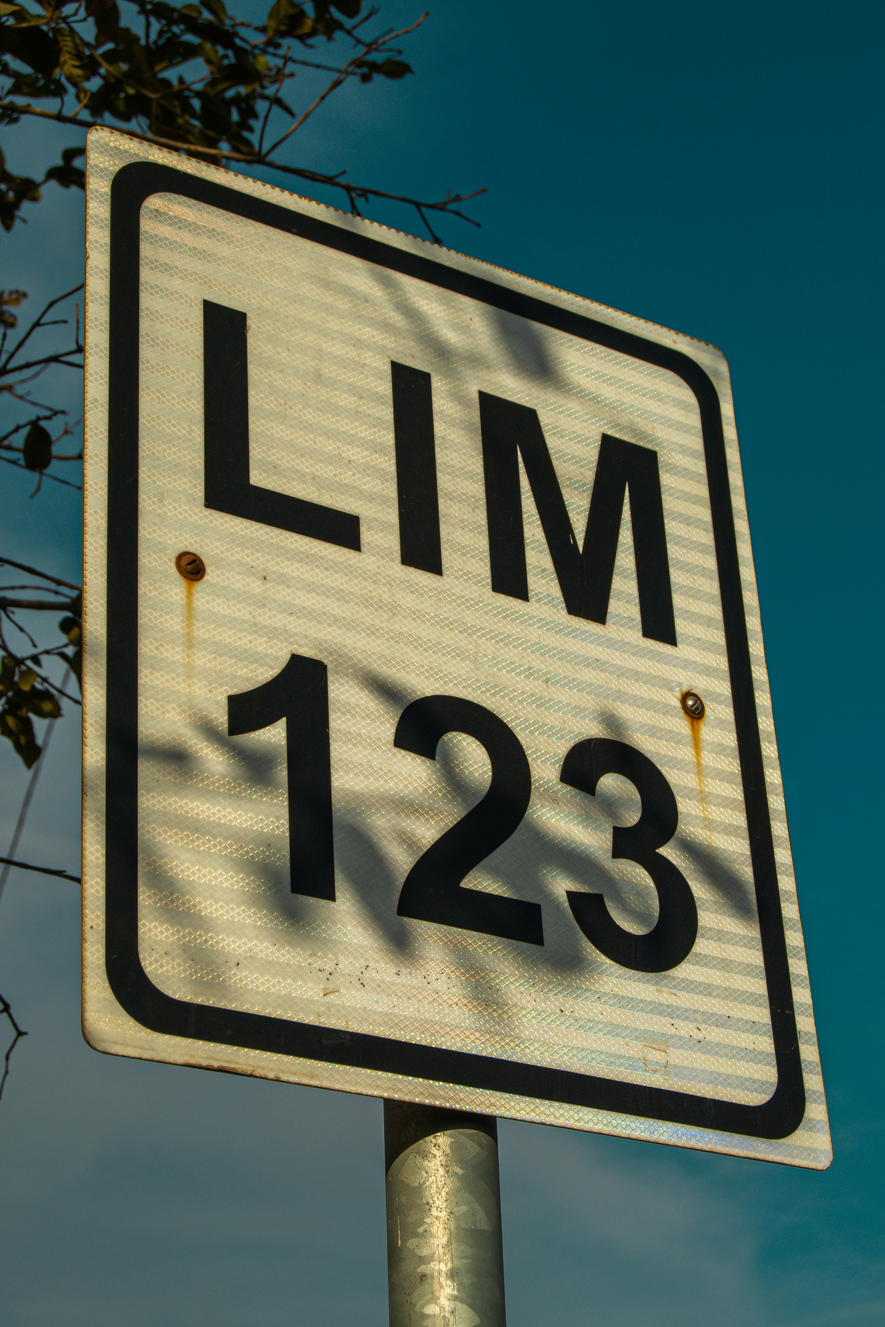 a sign with a word on it