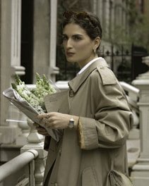a person holding a bouquet of flowers