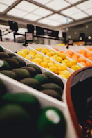 a grocery store with many fruits