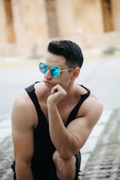 a person wearing sunglasses