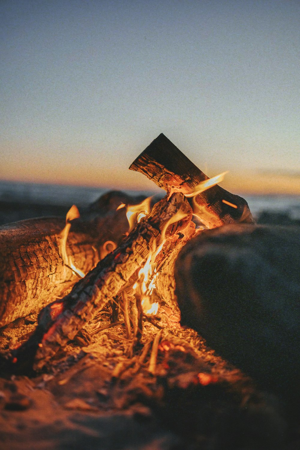a close-up of a bonfire
