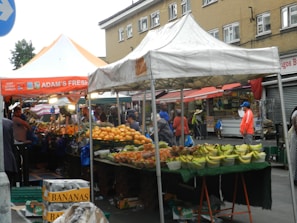 Volunteers distributing fresh fruits at a local market in Abuja