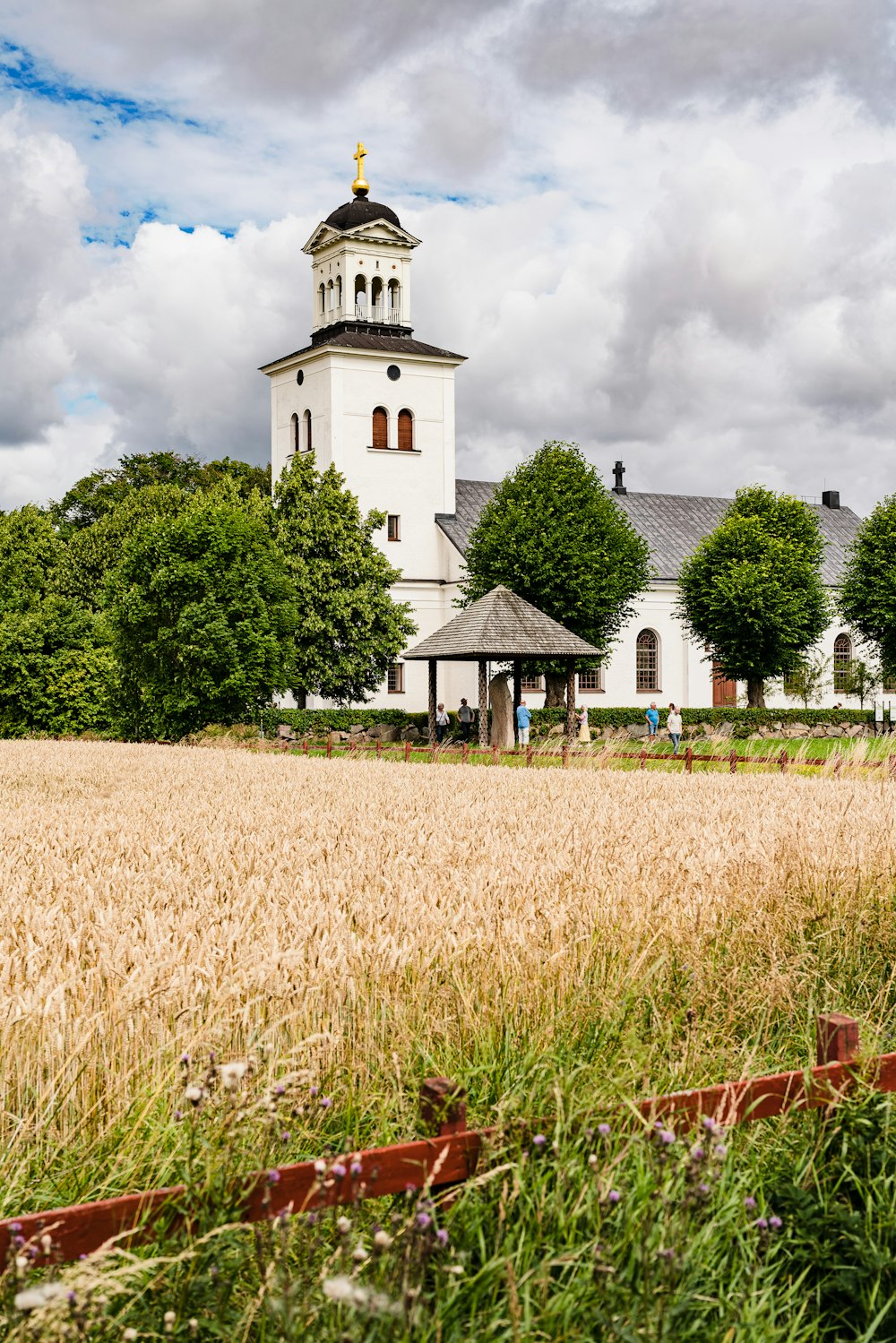 a church with a tower