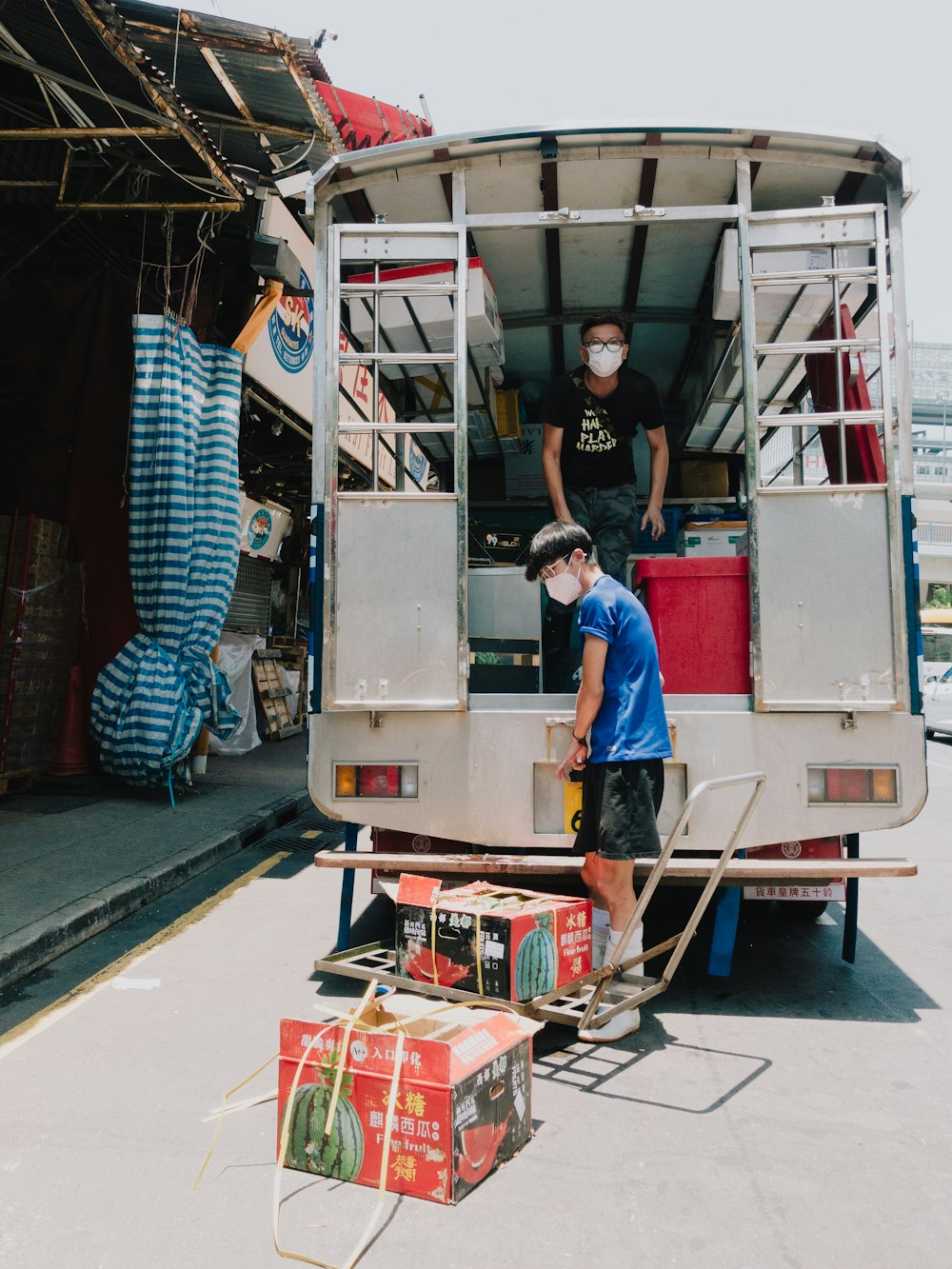 men working on a truck