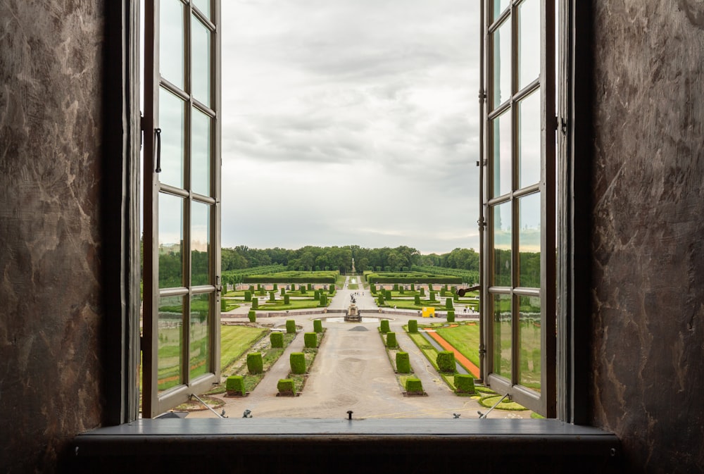 a large glass window