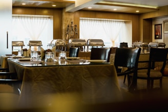 a large dining room table