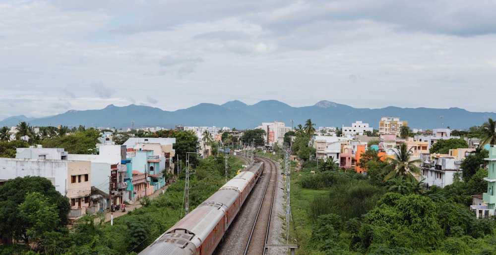 a train on the railway tracks