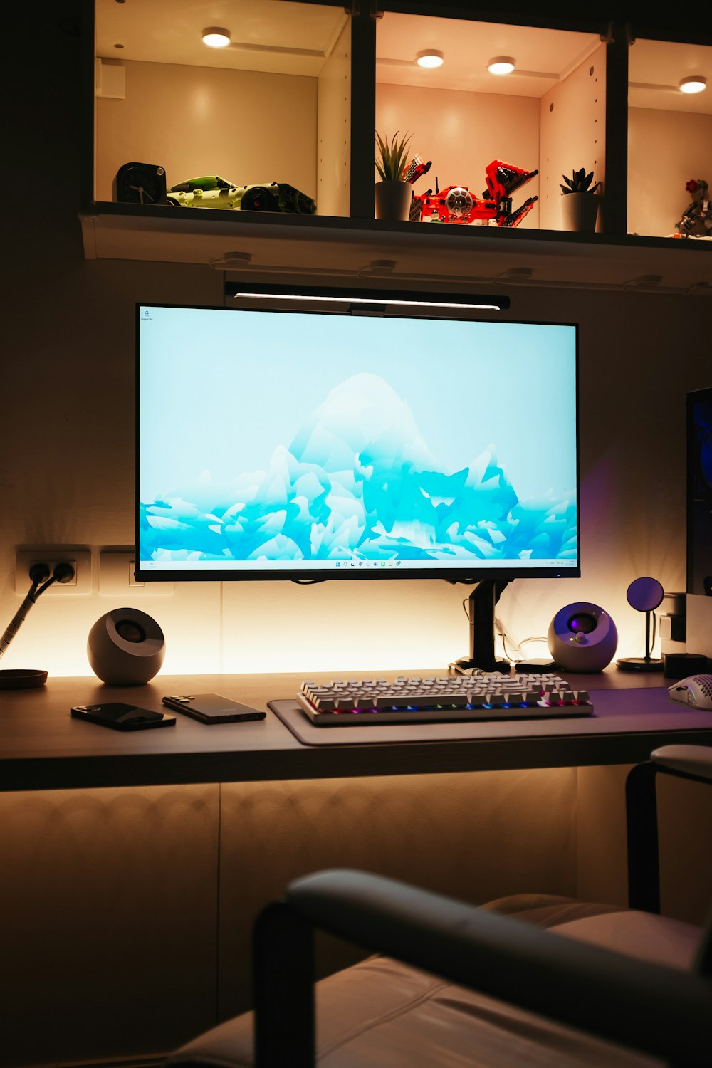 a desktop computer monitor sitting on top of a desk