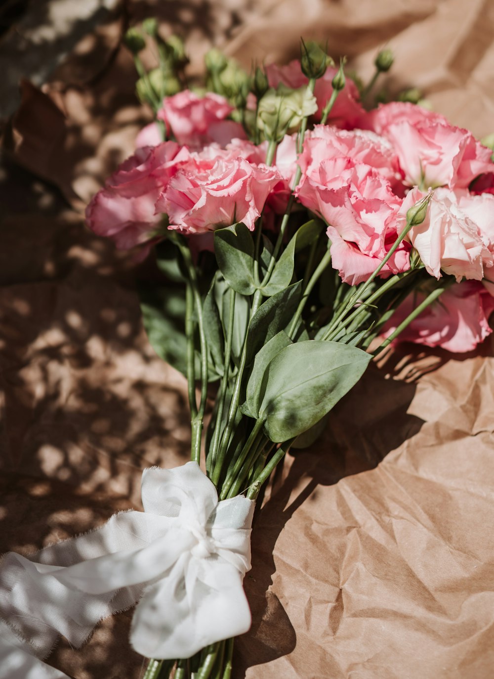 a bouquet of pink flowers