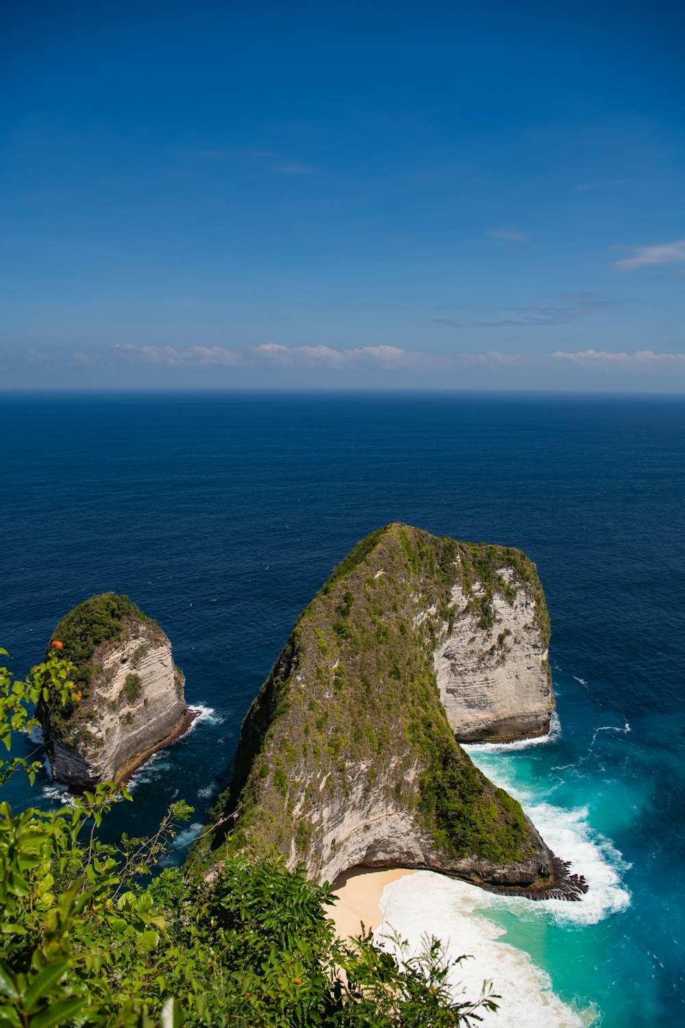 a rocky cliff overlooking the ocean