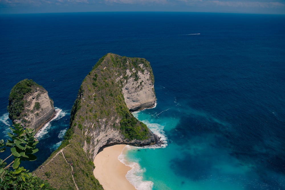 a rocky cliff above the ocean