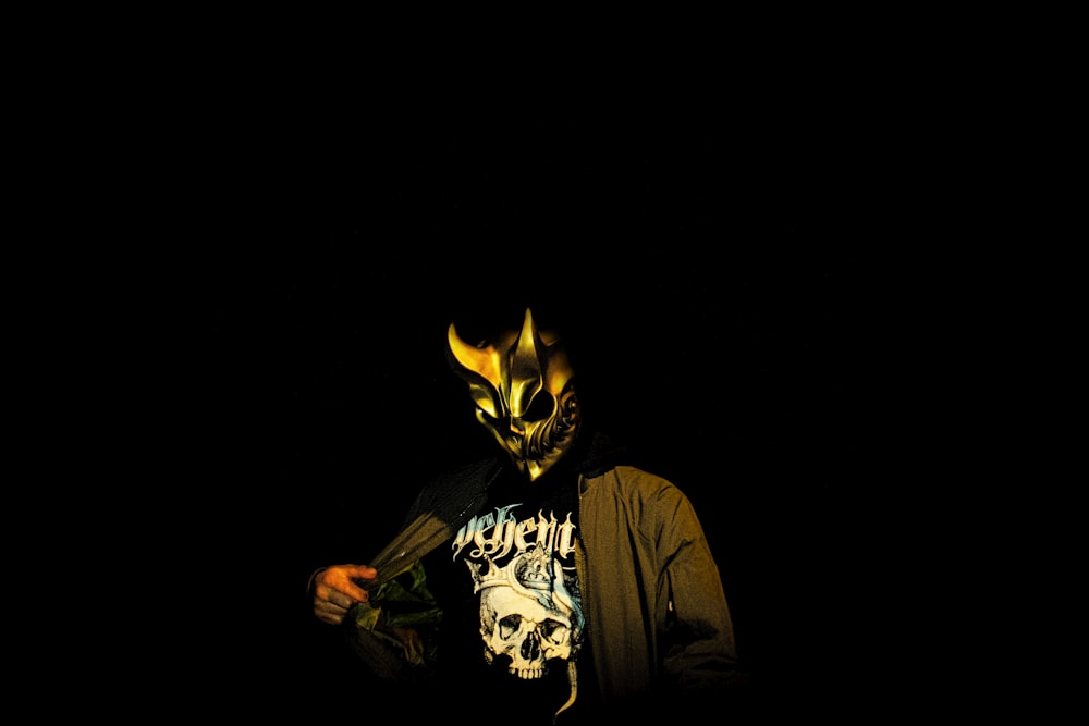 a person wearing a mask