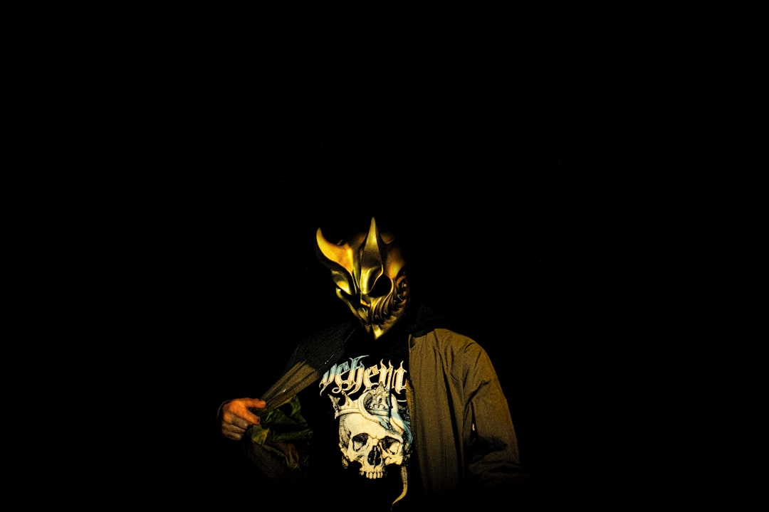 a person wearing a mask,