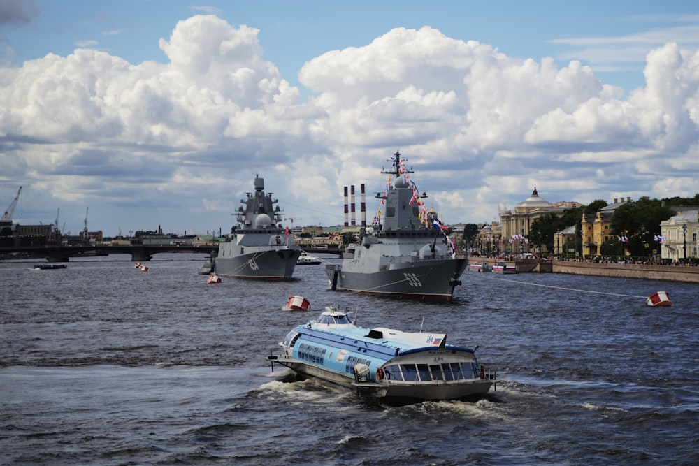 a couple of boats in the water