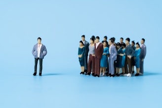 a group of people standing in a line