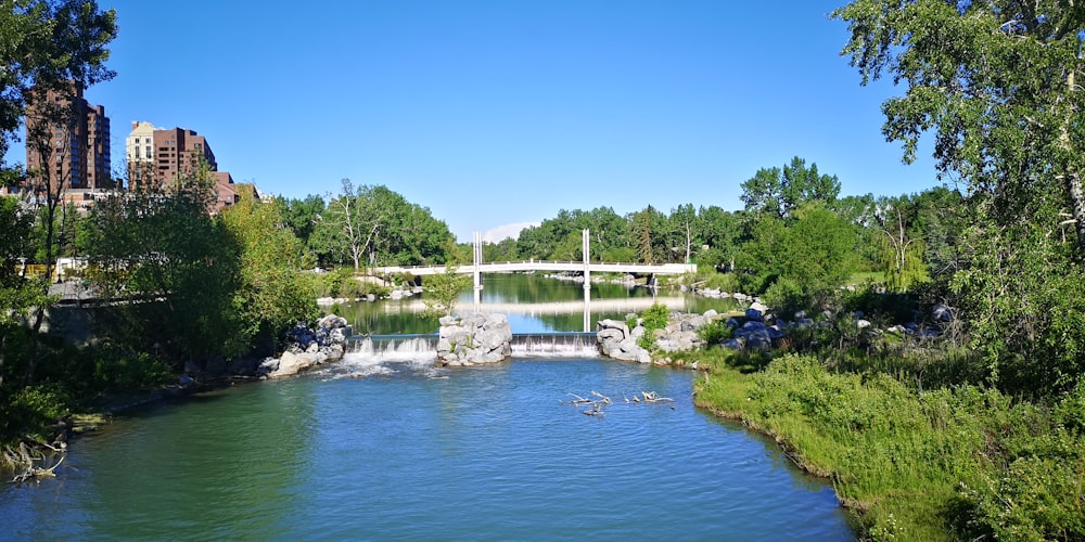 a bridge over a river