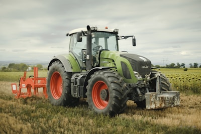 a tractor in a field