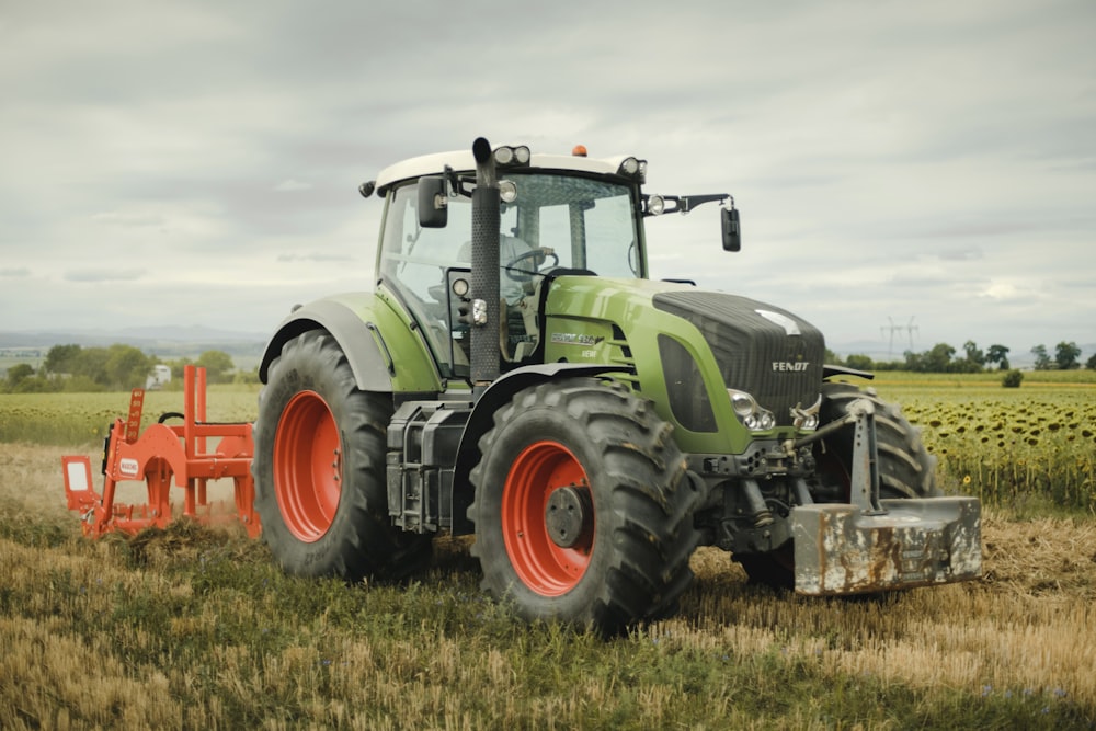 a tractor in a field