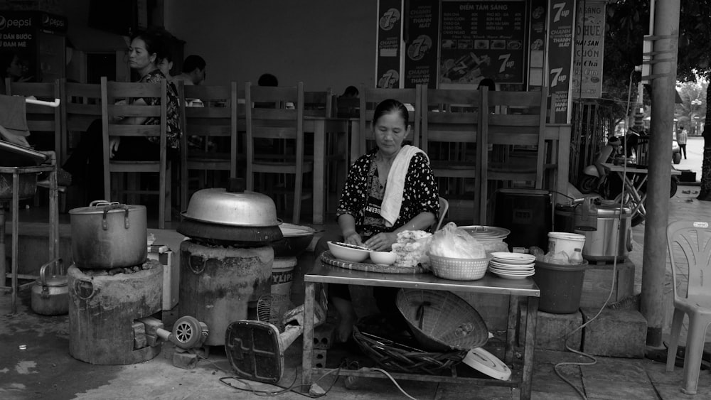 a person sitting at a table