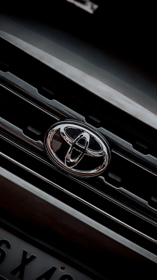 a close up of a car's headlight