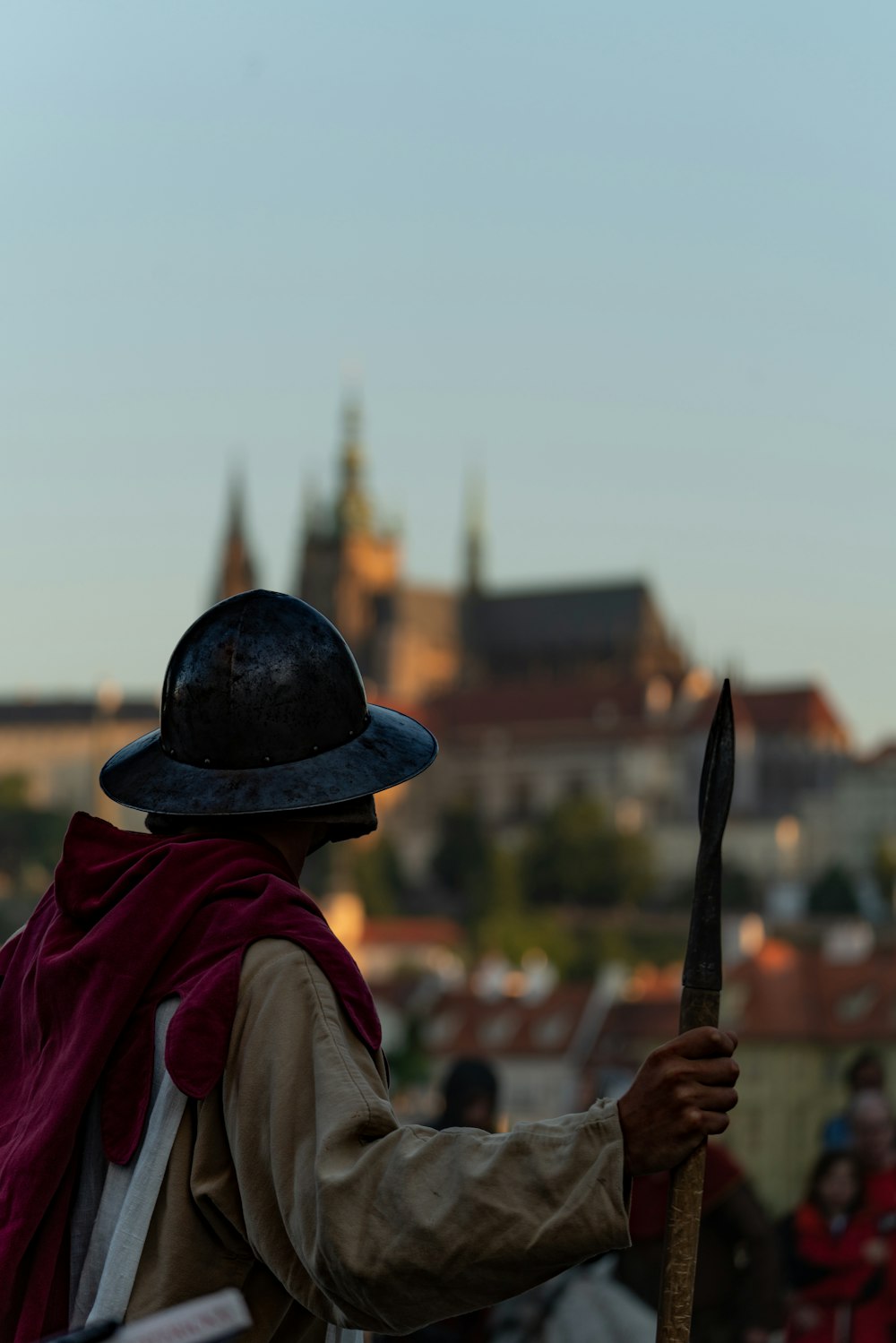 a person holding a stick