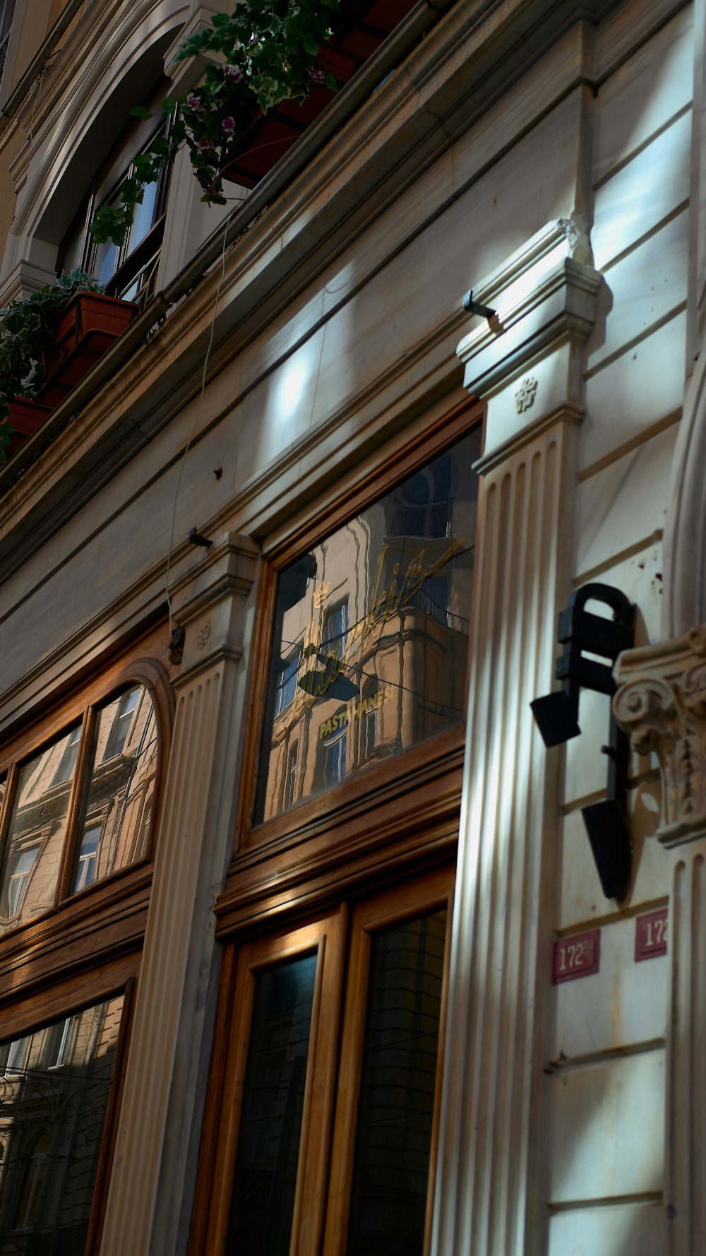 a building with a large window