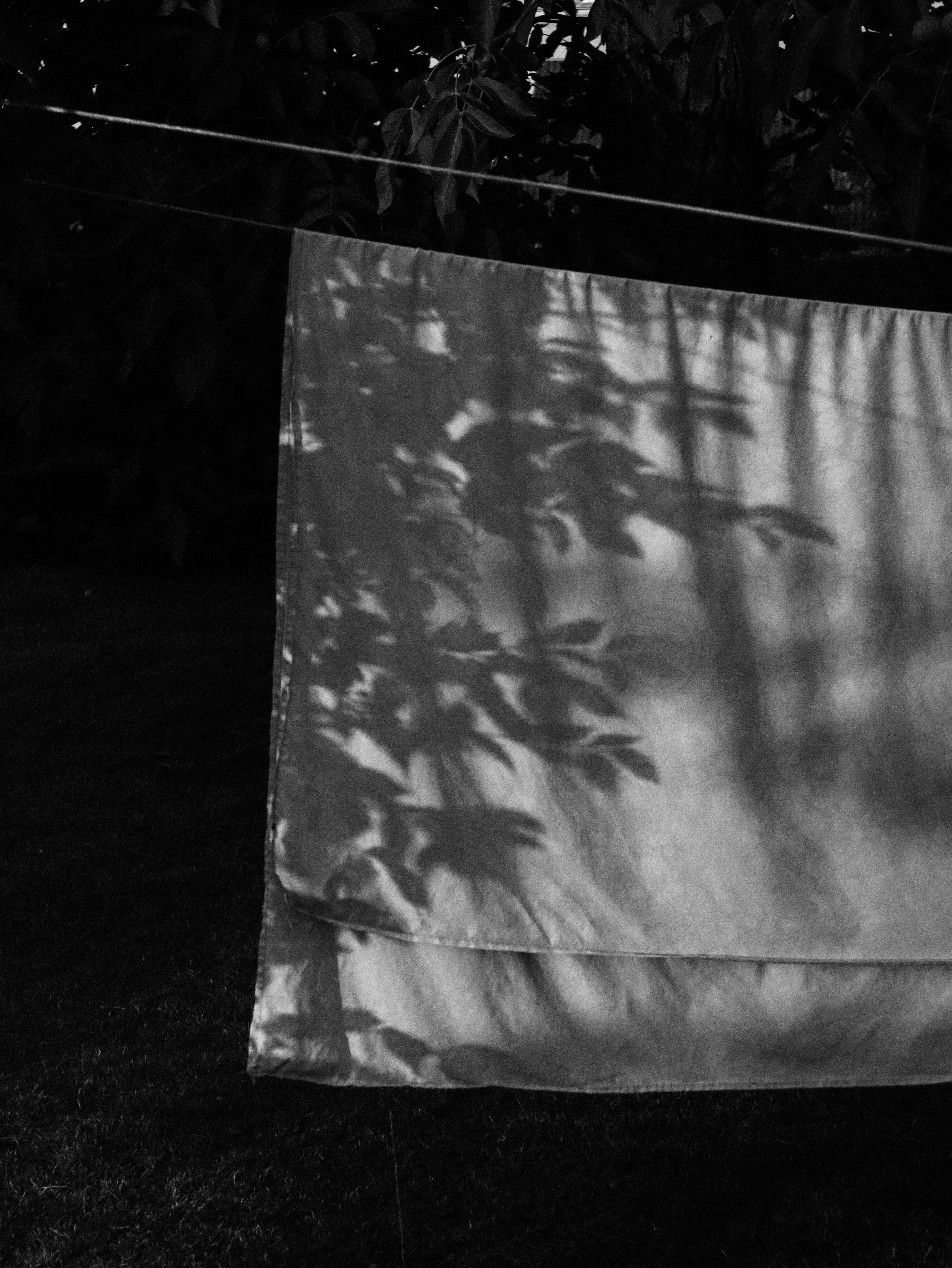 a white sheet with a black background