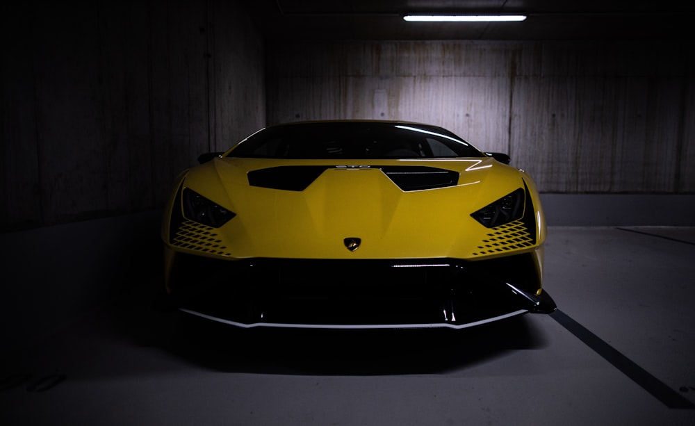 a yellow sports car