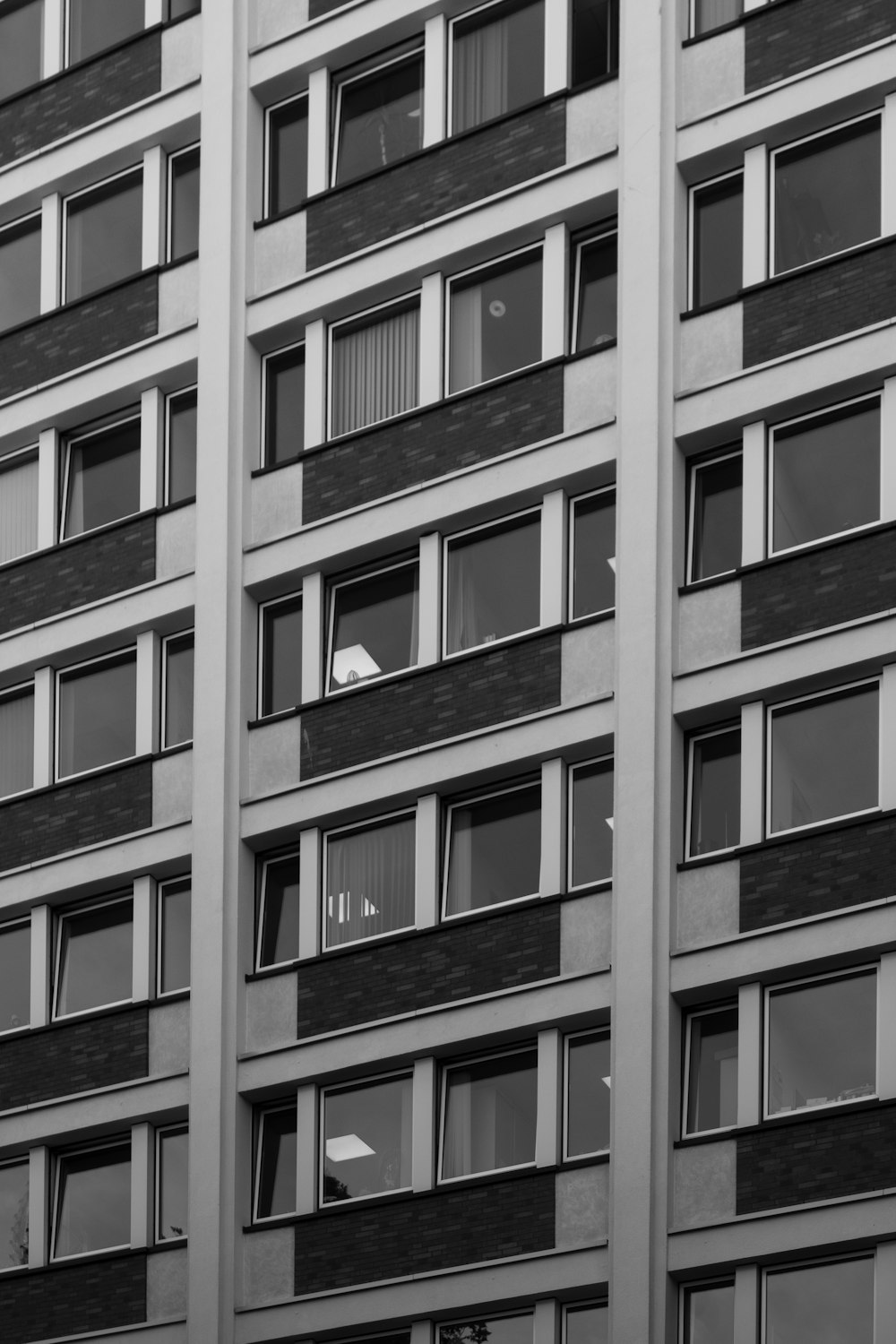 a cat sitting on a window sill of a building