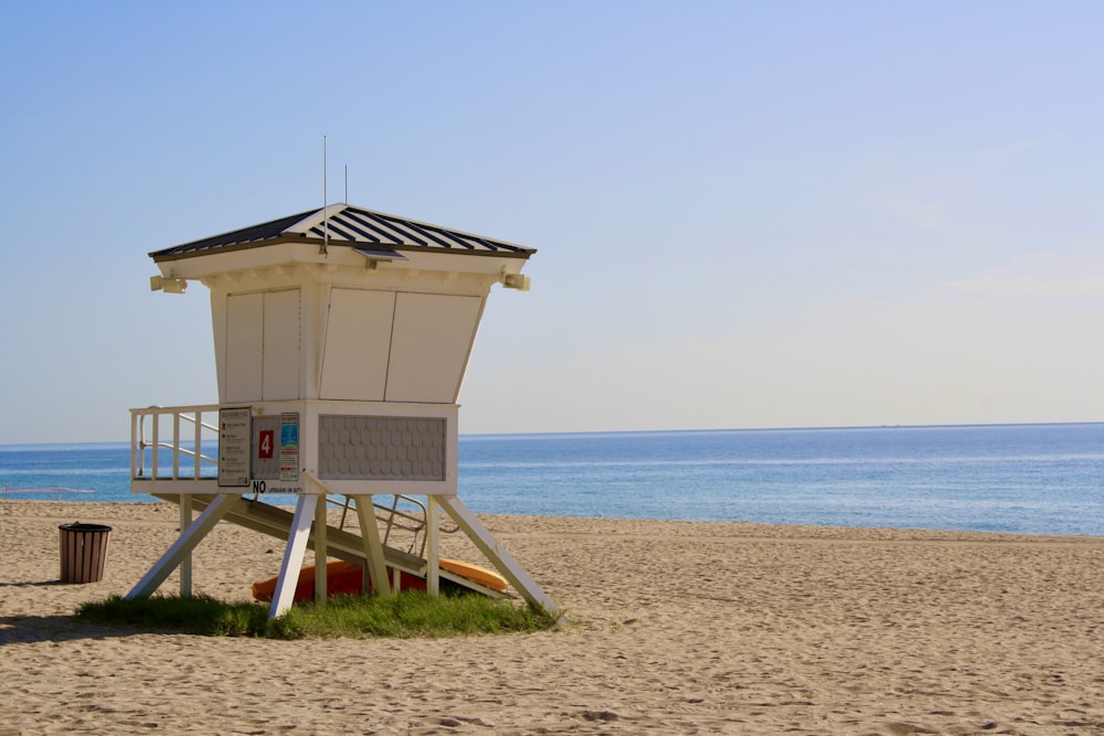 a lifeguard station on a beach