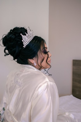 a person with a flower in the hair