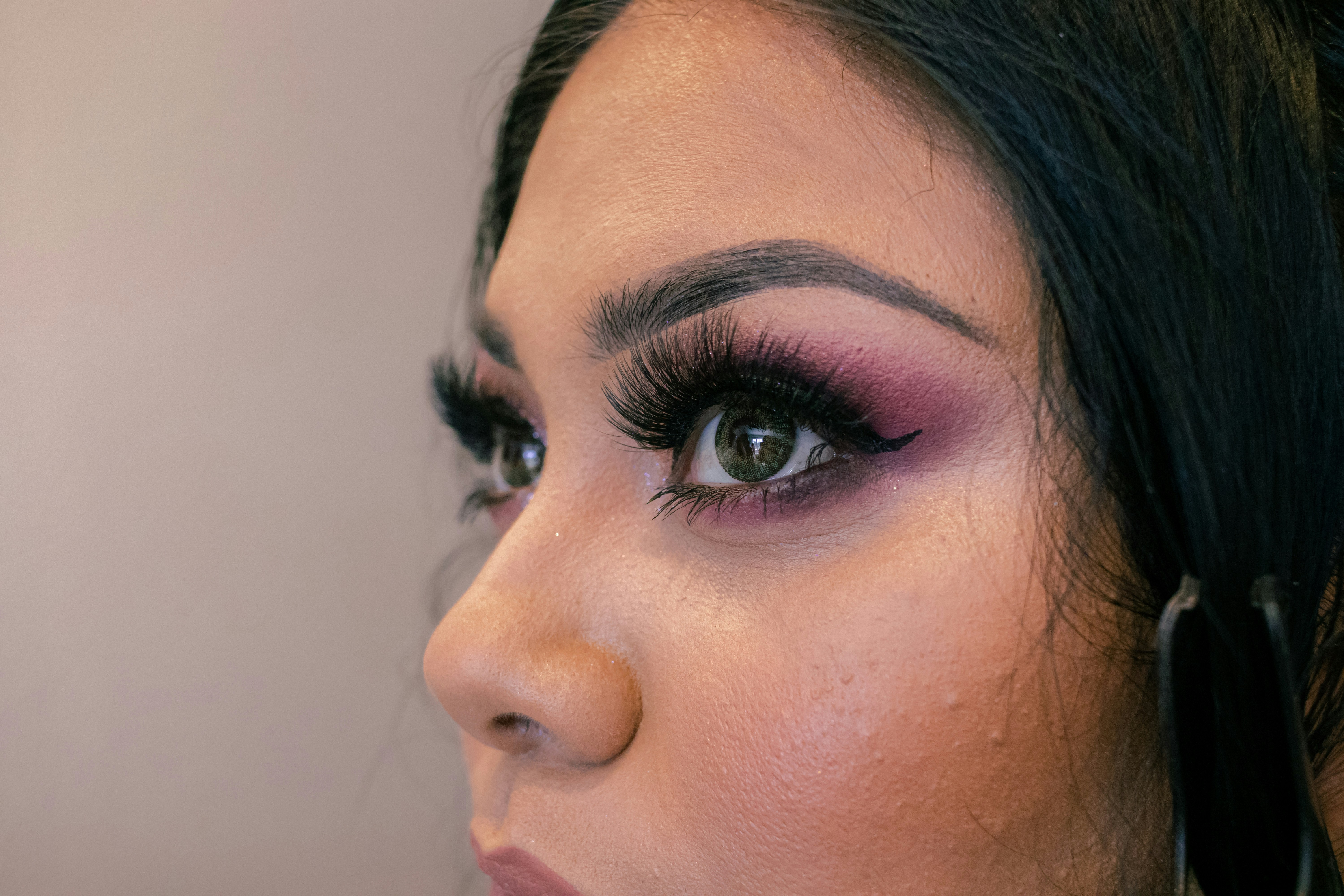 a man with black makeup