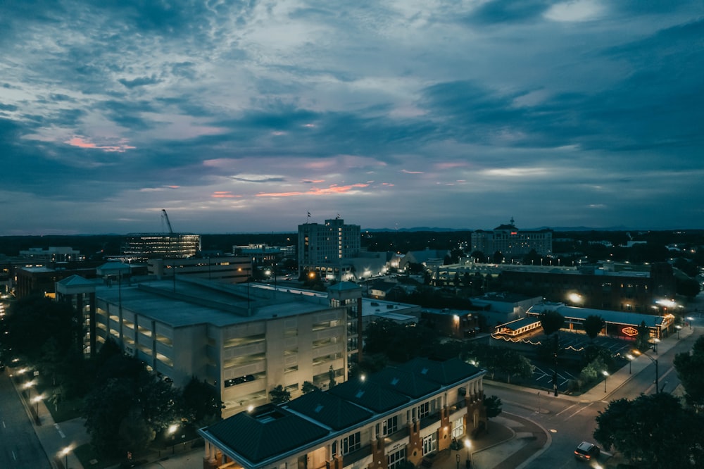 a city landscape at night