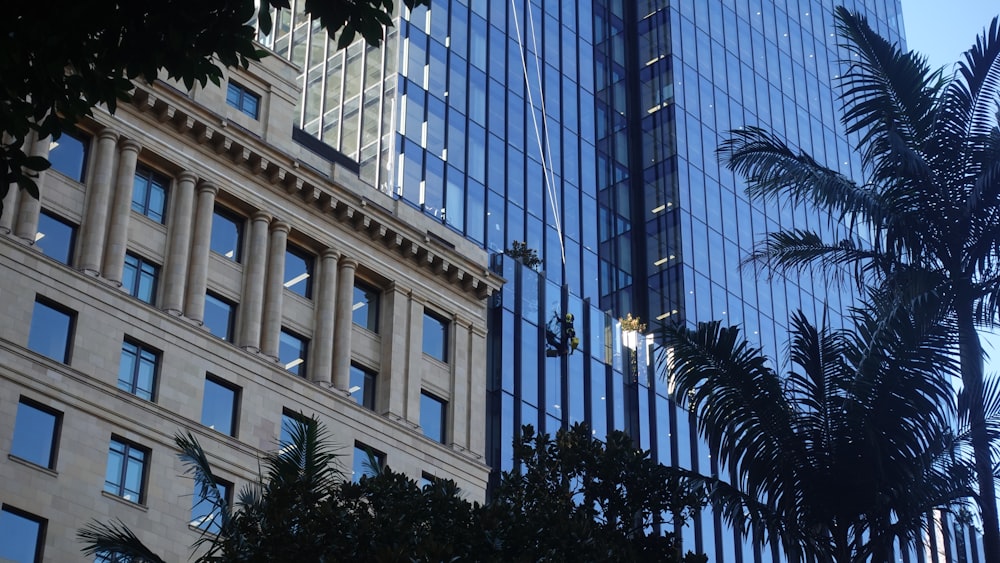 a tall building with columns