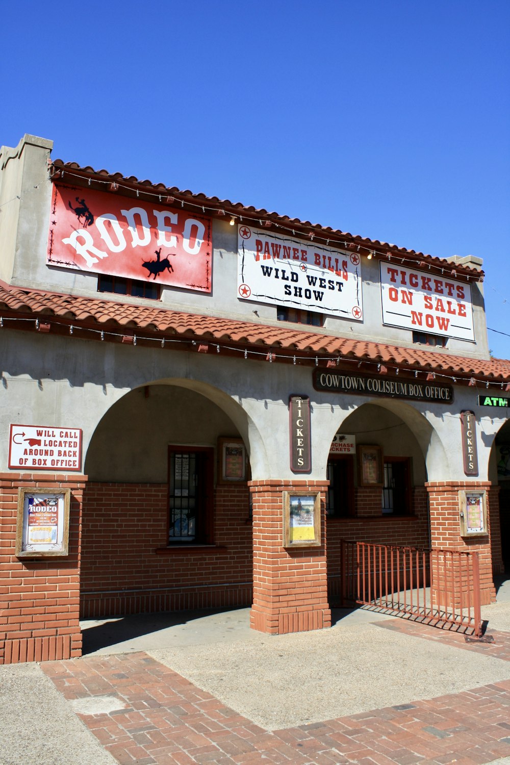 a building with signs on it