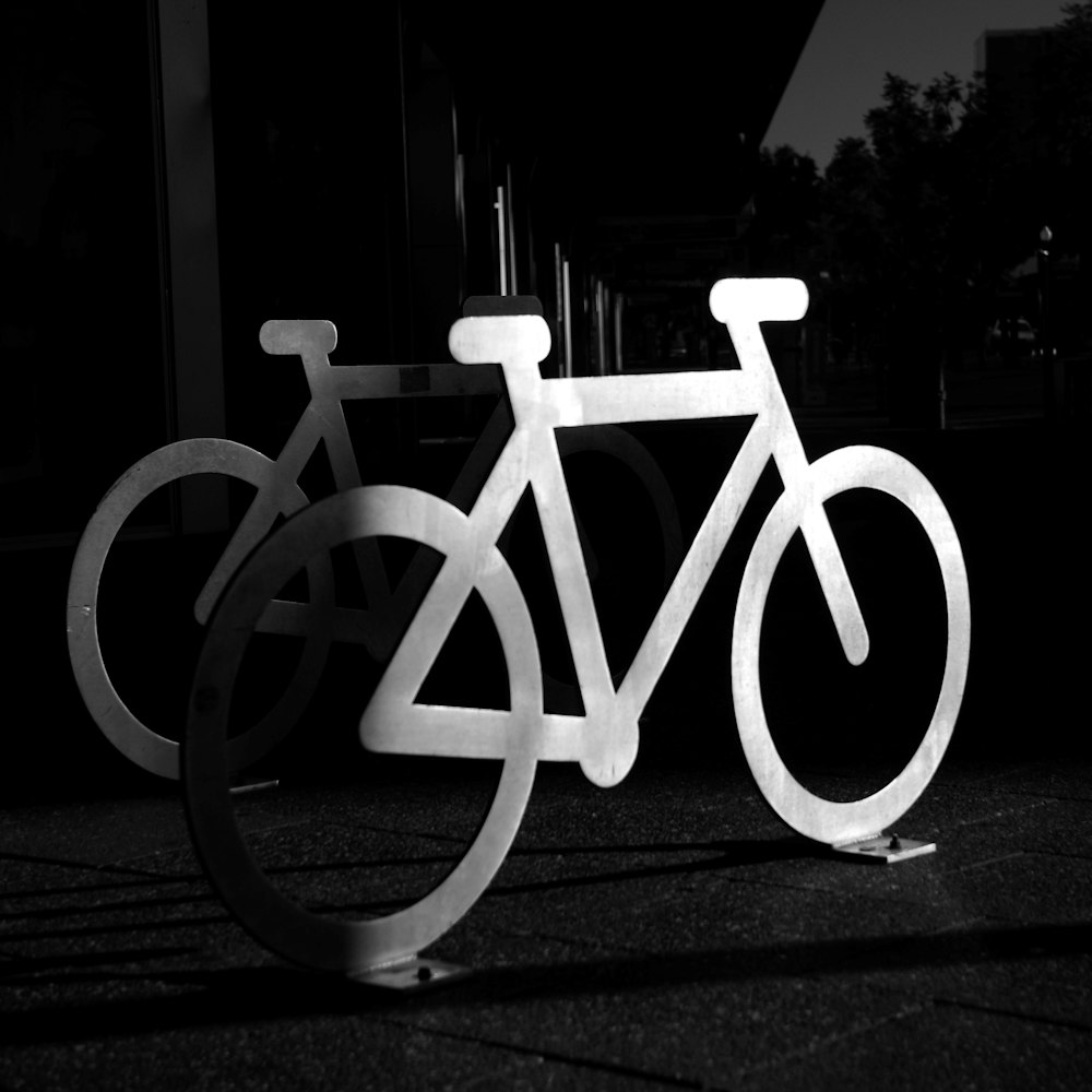 a bicycle with a white frame