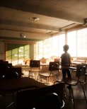 Classroom with children using adaptive learning aids for focus