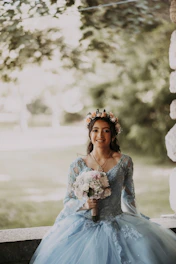 a woman in a dress